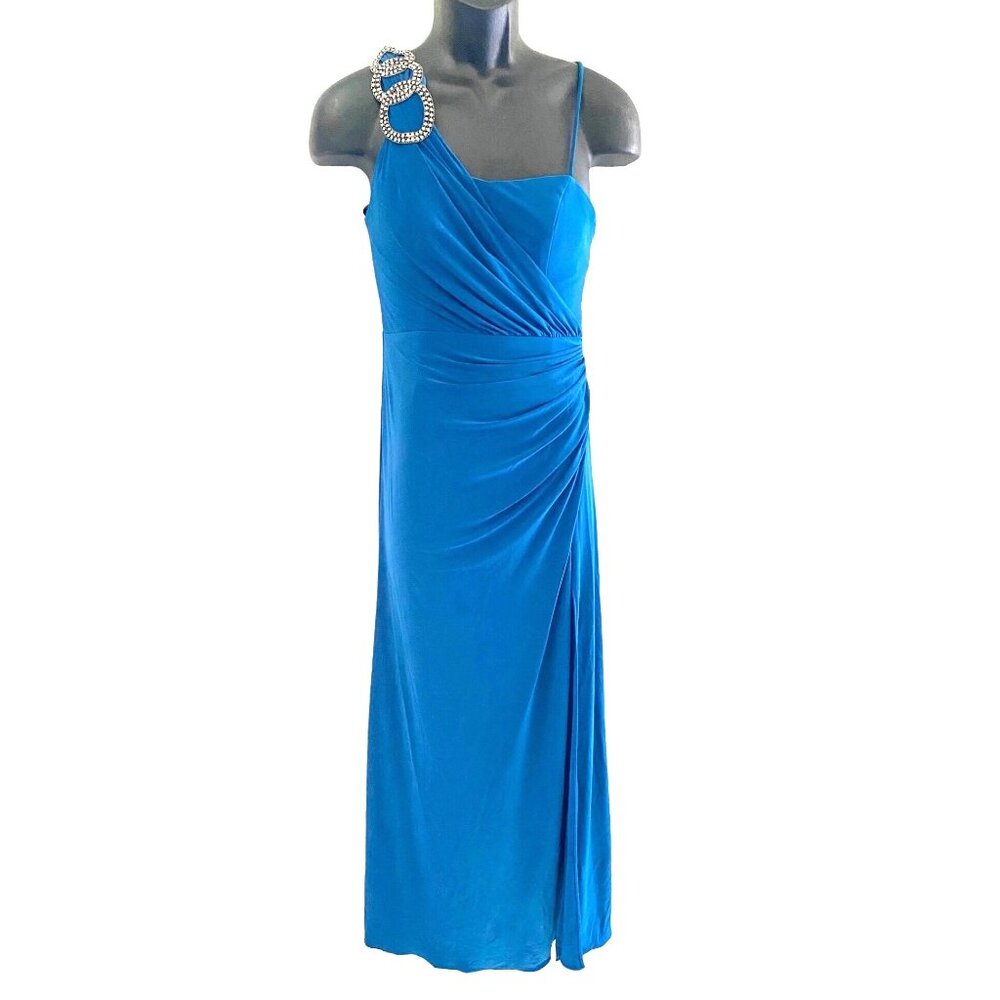 Women's Beautiful Eureka Teal blue  prom dress Rhinestones